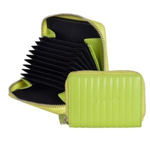 Amazon Brand – Solimo Andrew Genuine Leather RFID Blocking Card Holder Ultra Strong Stitching 10 Card 2 Currency Holder for Men and Women