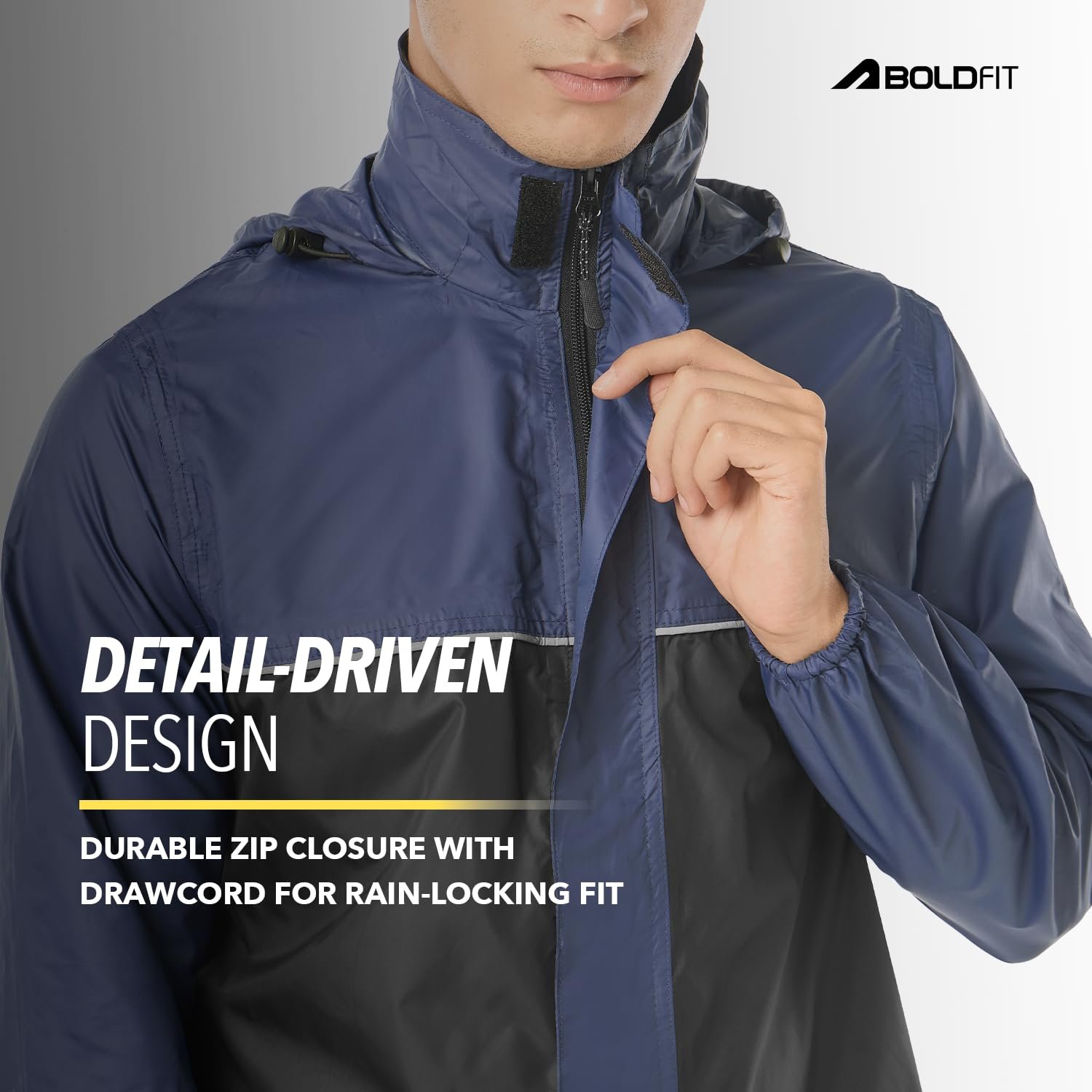 Boldfit All-Weather Raincoat for Men Waterproof Stylish,Breathable & Waterproof Gear for Heavy Rains,Hiking,Trekking & Everyday Use Hood Rain Jacket for Women with Utility Pockets & Reflective Trim - Image 6