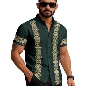 Men Regular, Super Slim Fit Printed, Self Design Spread Collar Casual Shirt