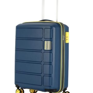 Kamiliant American Tourister Cabin Harrier Zing 56 Cms Small (Pp) Hard Sided 8 Wheels Spinner Luggage/Suitcase/Trolley Bag (Navy) (Double Wheel), Blue