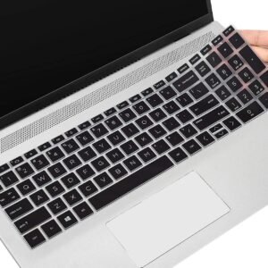 Saco Silicone Keyboard Skin Cover Compatible for HP Pavilion 15 Series (15.6inch) (15-eh 15-eg 15-er 15-fd 15-fc) & HP Pavilion 16 Series (16inch) (16-ab 16-af 16-ag) Laptops (Black)
