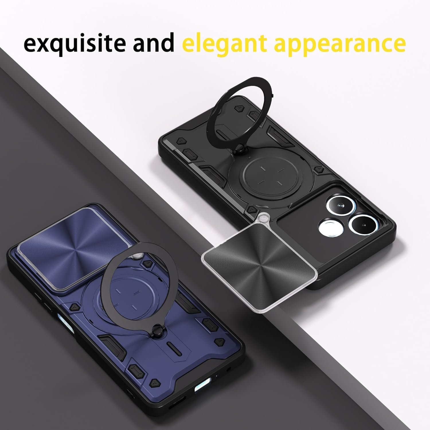 YUWOO ShieldX Series Back Cover for Oppo A5 Pro 5G|ShieldX Technology|Built-in Ring Stand|Camera Protection|Rugged Armour Back Cover for Oppo A5 Pro 5G - Image 7