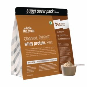 The Whole Truth Whey Protein Isolate+Concentrate | Cold Coffee 2 kg (4.4 lbs) | 24g Protein per scoop | 6.4g BCAA | No Adulteration | Clean, Light & Easy to Digest | Vegetarian