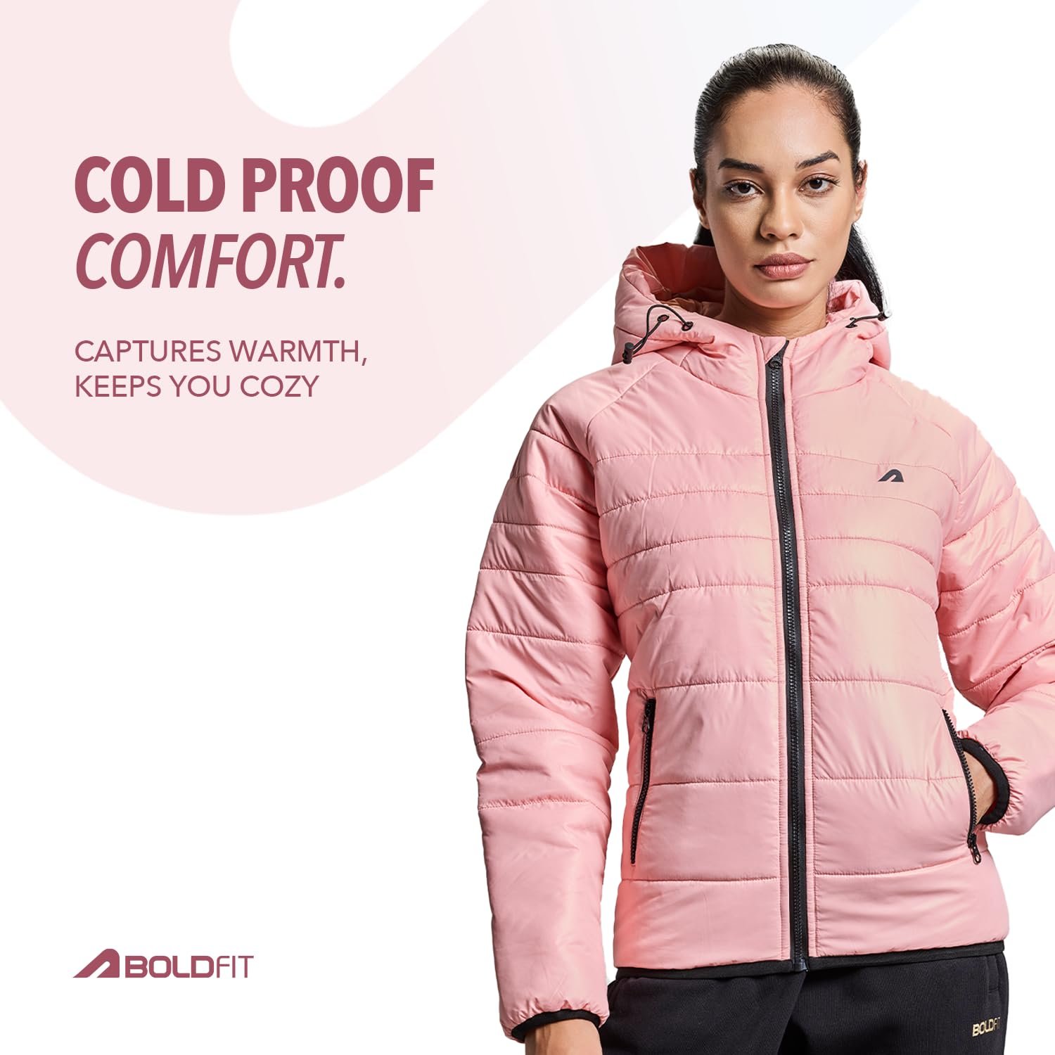 Boldfit jacket for woman puffer winter jacket for woman standard length jackets for women stylish latest hooded winter wear jackets for women cozy jerkins for ladies - Image 4