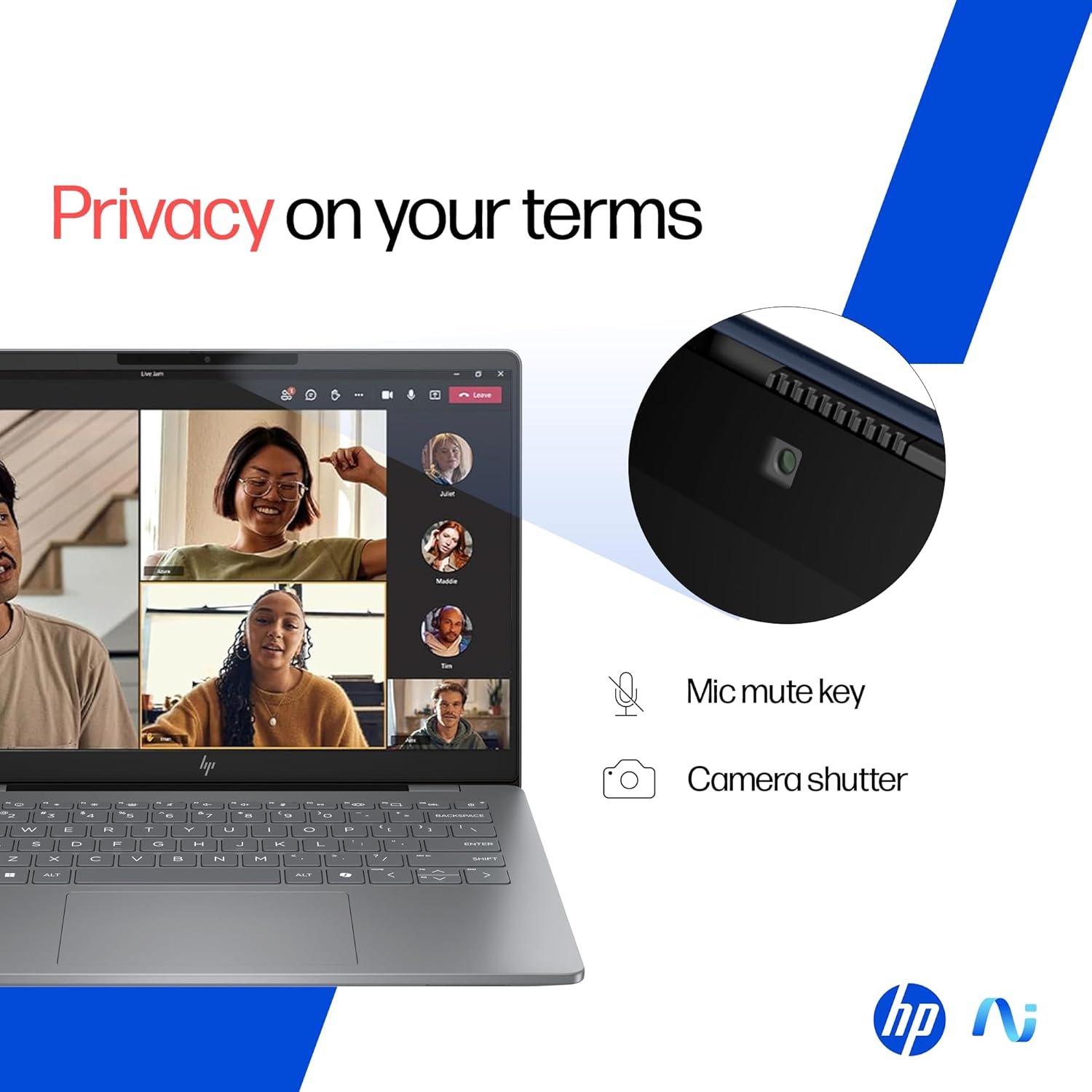 HP OmniBook 7 OLED, Intel Core Ultra 7 255H (32GB LPDDR5,1TB SSD), 3K, 0.2 ms, Micro-Edge, 14''/35.6cm, Win 11, M365, Office 24, Meteor Silver,1.5kg, fr0116TU, 5MP Camera w/Shutter, Backlit AI Laptop - Image 10