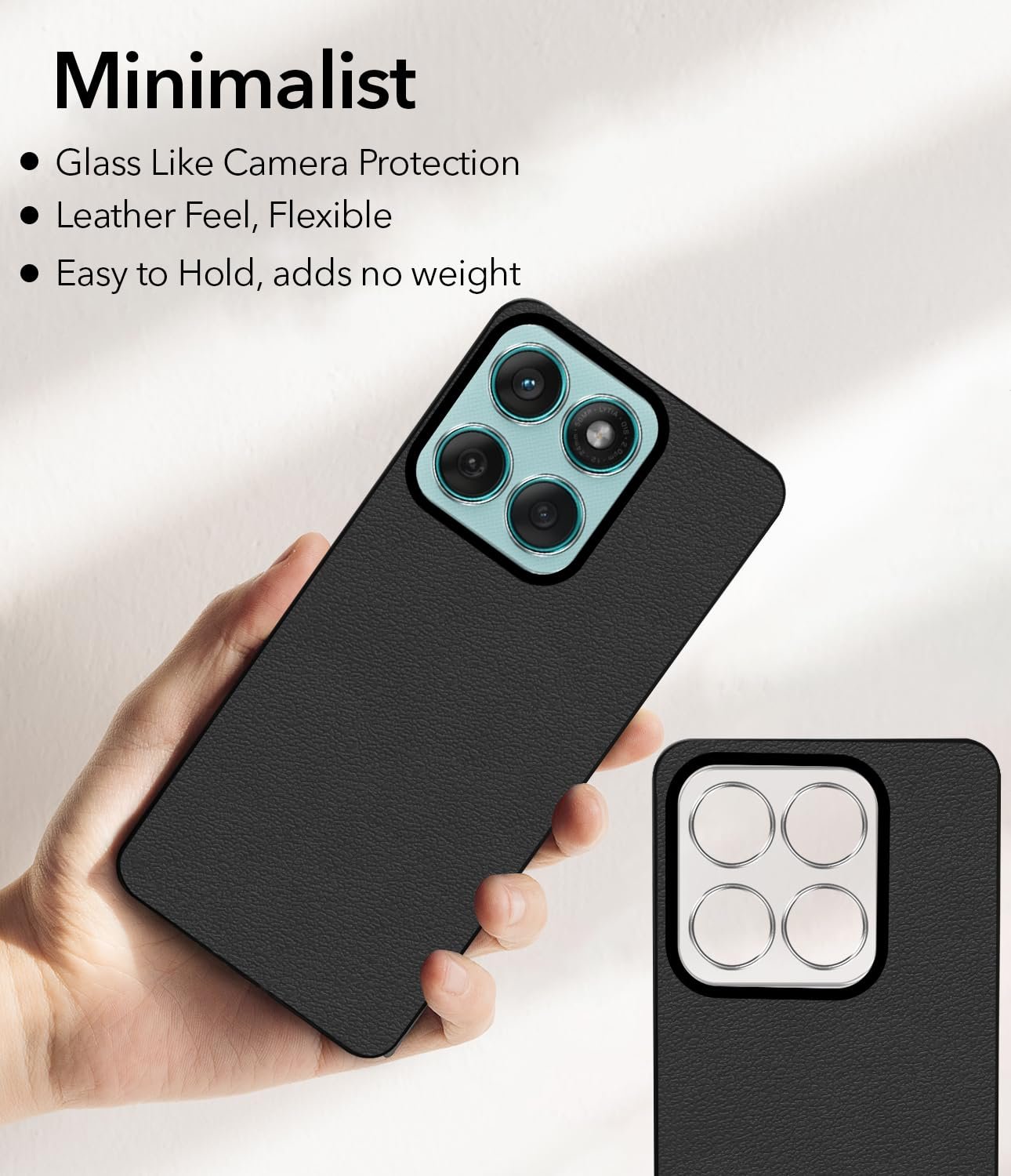 Jkobi Back Cover Case for Motorola Moto Edge 60 Fusion (Glass Like Camera Protection | Leather Feel | Minimalist Professional Grip) - Image 2