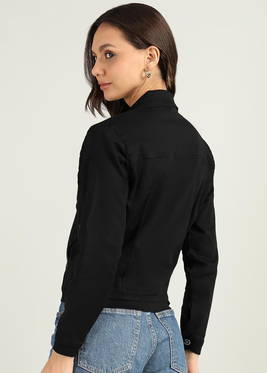 Nifty Women's Denim Color Trucker Jacket - Image 5