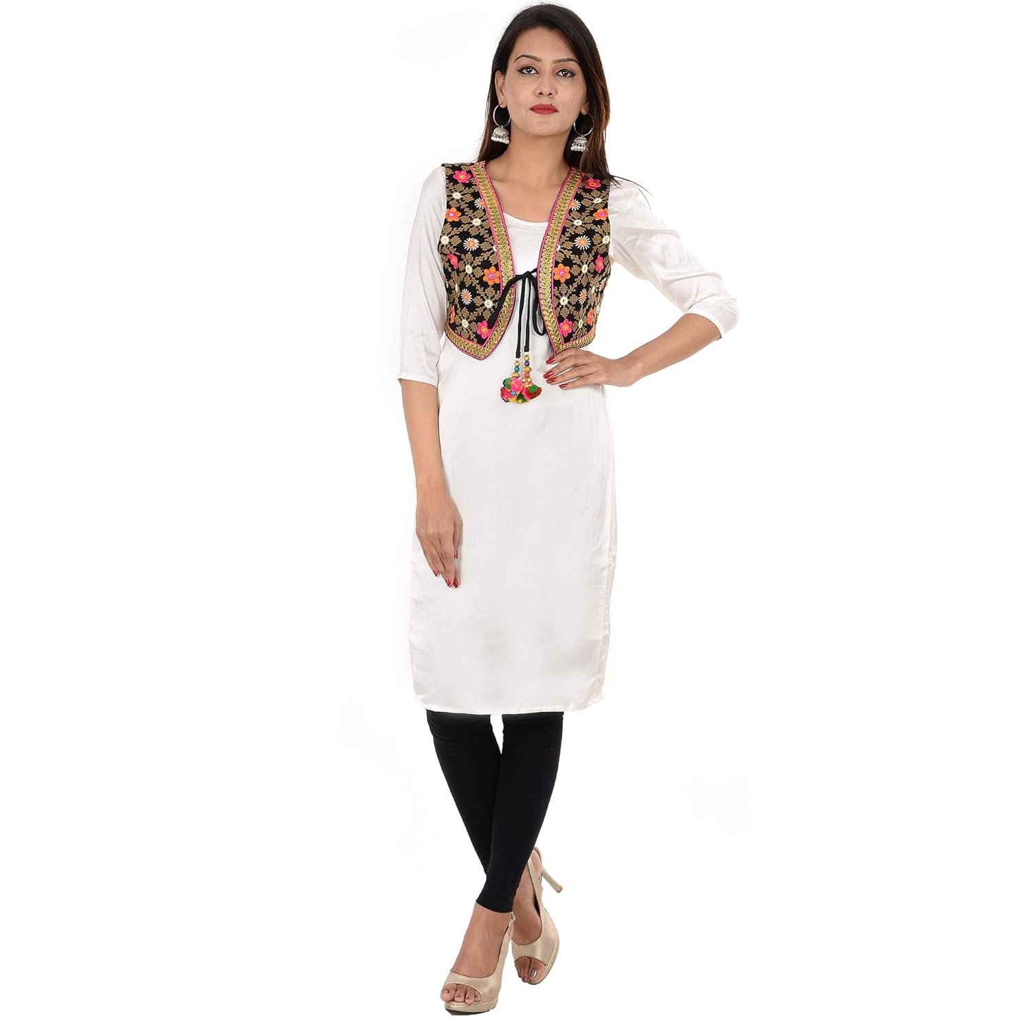 Craft Trade Jacket for Women Cotton Half Sleeveless Waist Coat Ethnic Navratri Garba Dandiya Traditional Rajasthani Embroidery Gujrati Kutchi Koti for Girls - Bust Size 34-38 Inches - Image 3