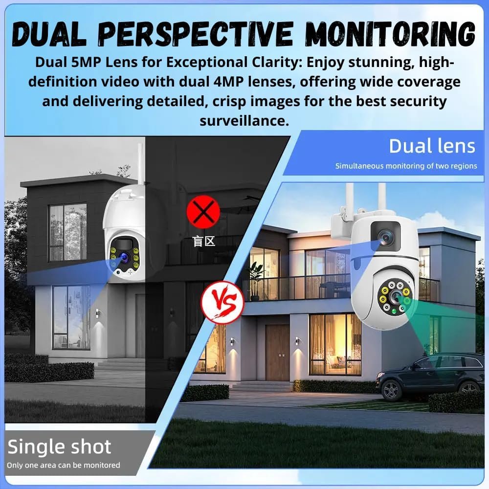 Maizic Smarthome Tiger-Eye 2MP High Resolution | WiFi | Color Night Vision | PTZ Function | 360° View Real time | Two Way Audio | Alarm | Indoor Security Camera (S-Dual Lens WiFi Camera) - Image 2