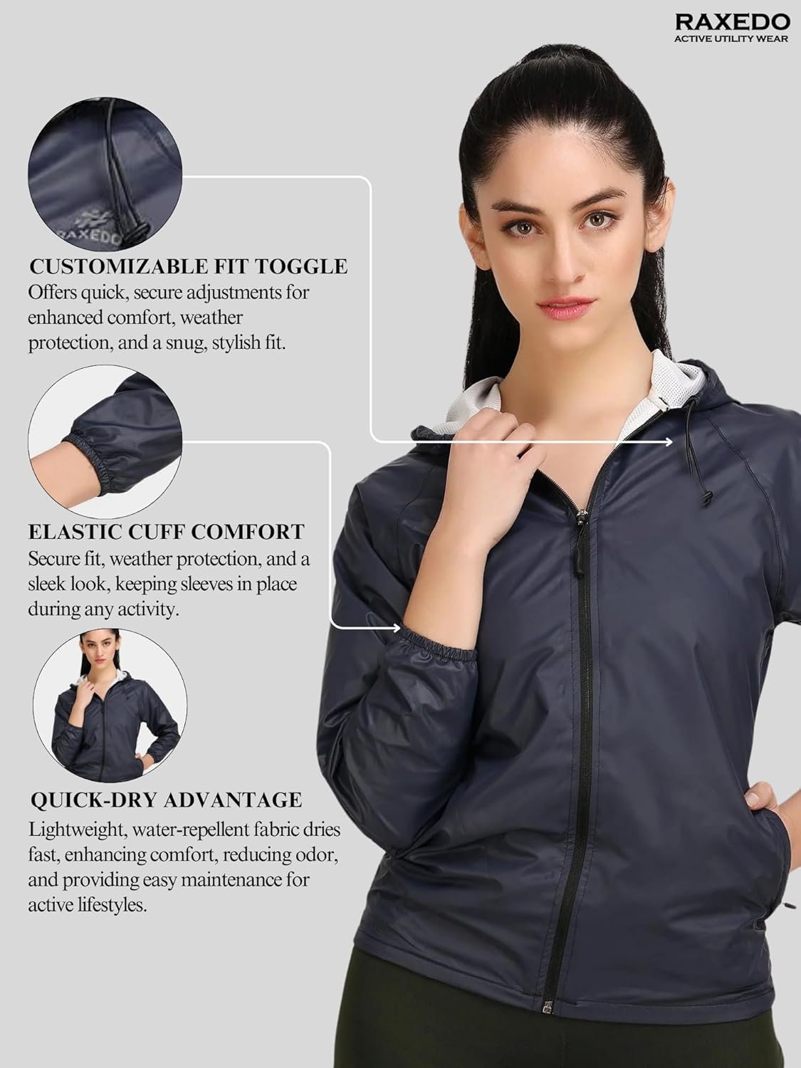 Sports Jacket for Women | Windcheater for Women, Winter Jacket for Woman – Water-Resistant Warm Jackets for Travel, Light, Sun Protection, Light Winter & Stylish - Image 5