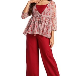 Janasya Women’s Pure Cotton Ethnic Motifs Printed Straight Kurta Pant Set