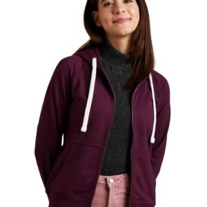 Amazon Brand – Symbol Women’s Cotton Blend Regular Fit Hooded Sweatshirt (with Front Pockets) (Available in Plus Sizes)