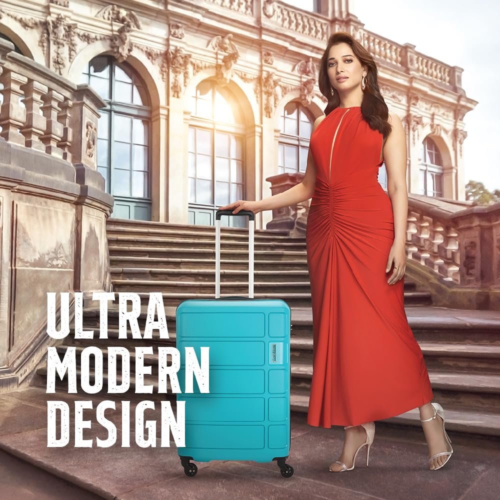 Kamiliant by American Tourister Harrier 3-Piece Luggage Set - 56, 68 & 78 cm Polypropylene Hard-Sided Spinner Suitcases with 4 Wheels (Coral Blue) - Image 4