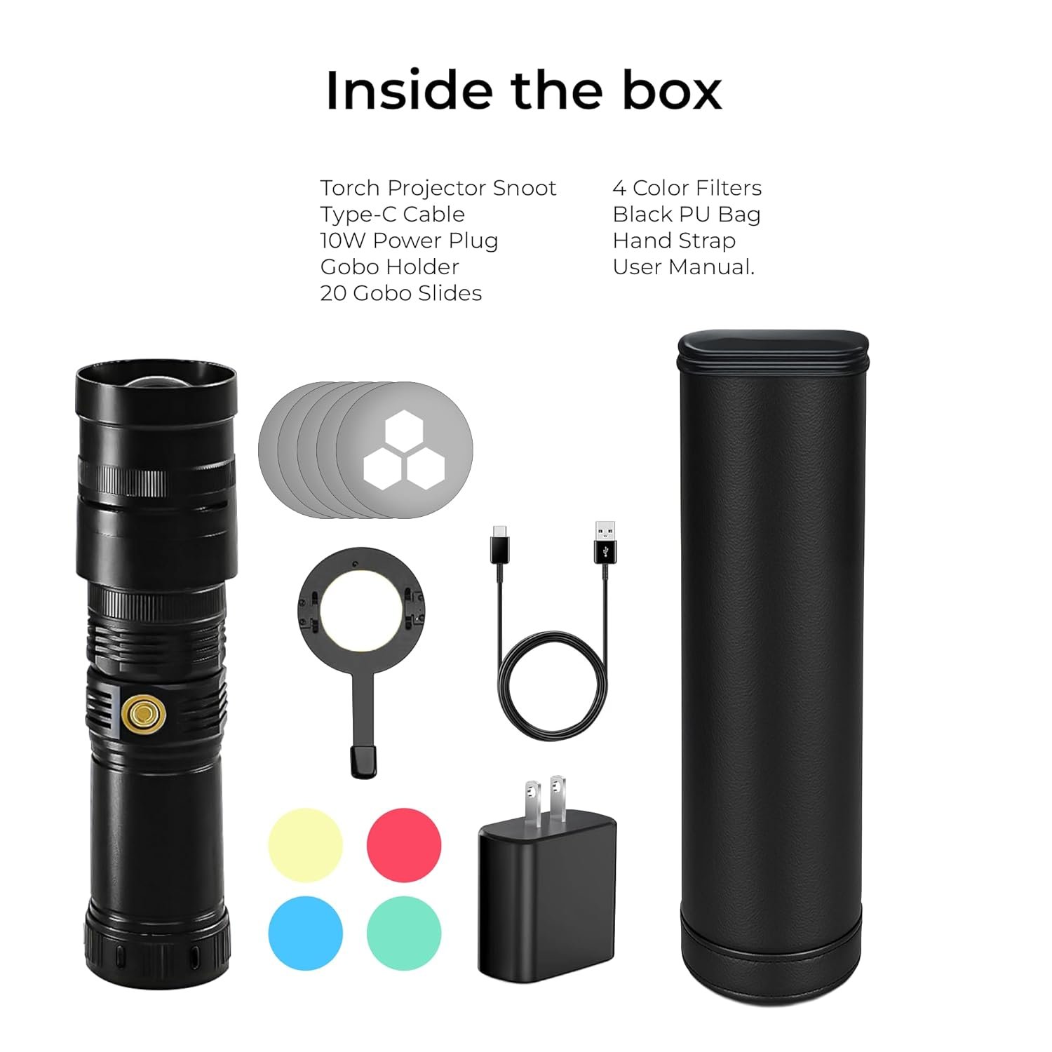 Digitek (DS 40 WTP PRO) Portable Torch Projector Snoot with Dedicated Professional Lens & Push Pull Adjustable Focused Beam, 20 Projection GOBOs - Image 9