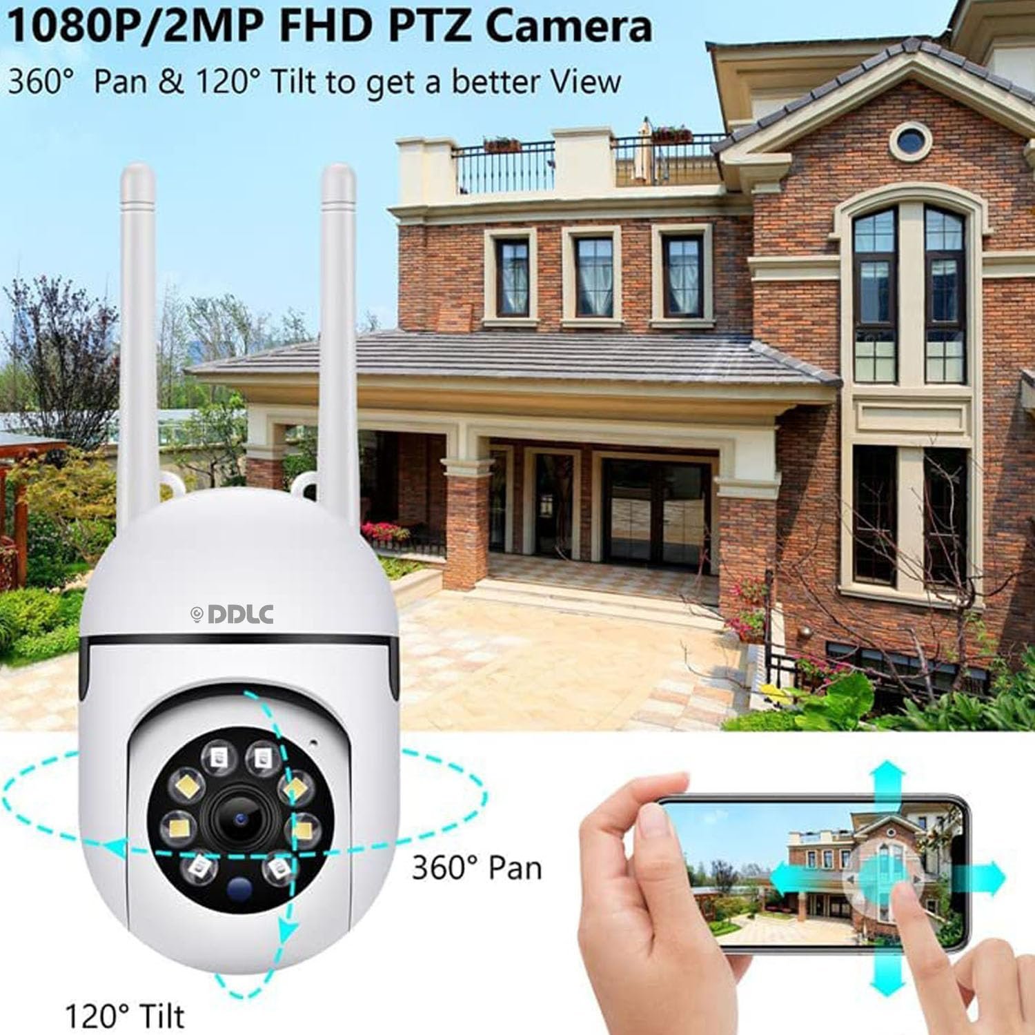 DDLC wi-fi Mini IP PTZ Camera CCTV Security Surveillance with Two Way Audio Colour Vision Indoor & Outdoor Use (MINI PTZ) - Image 3