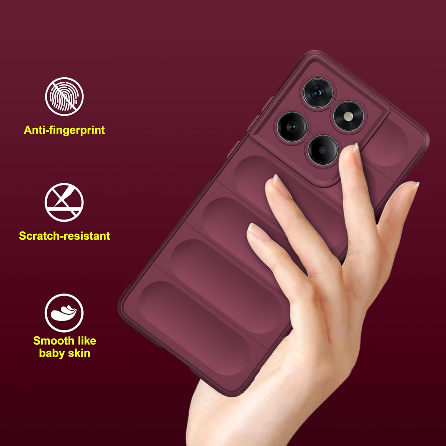 Zapcase Back Case Cover for Motorola Edge 60 Fusion 5G | Compatible for Motorola Edge 60 Fusion 5G Back Cover | Liquid Silicon Magic Case with Camera Protection | Plum - Image 7