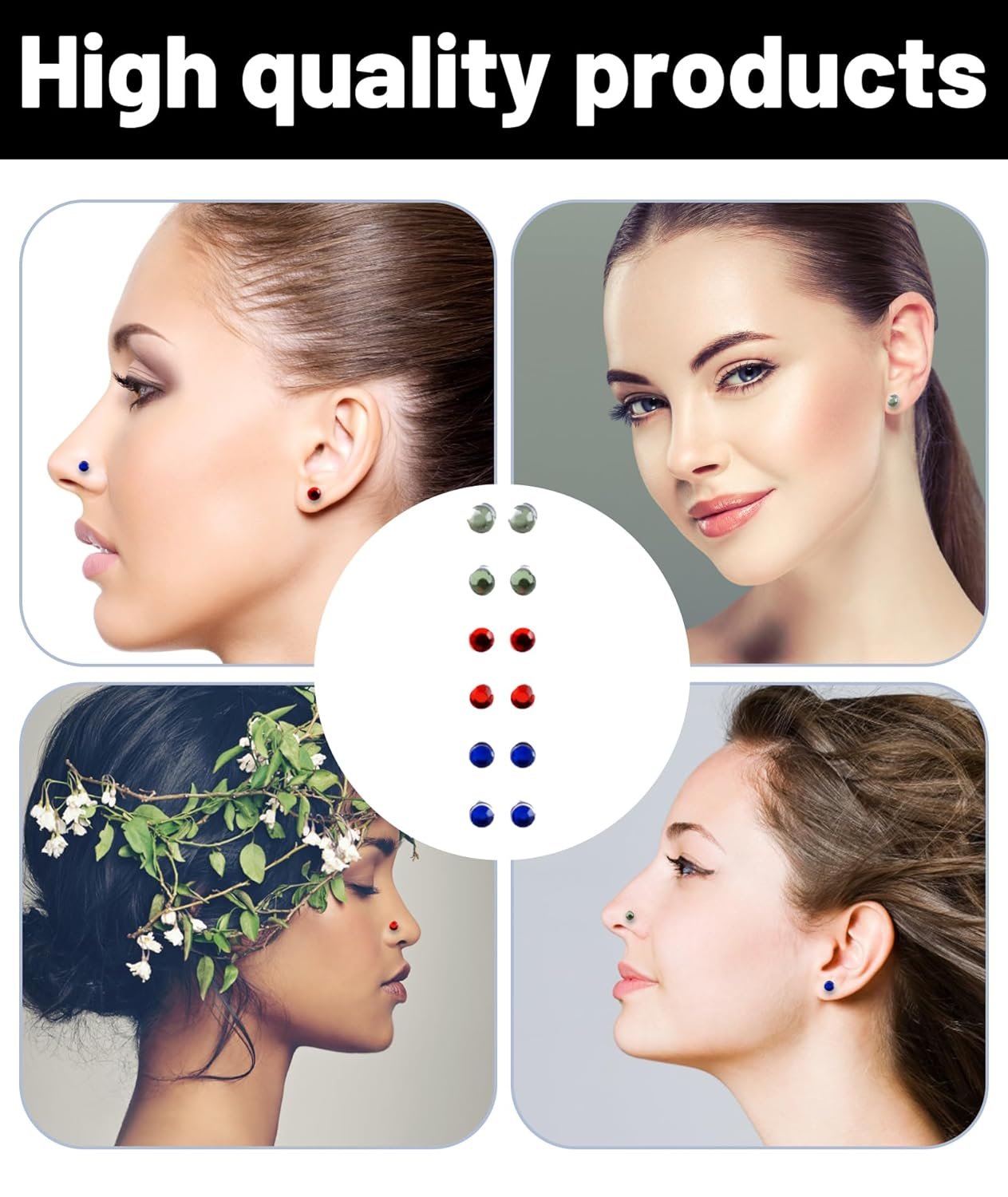 12Pcs Magnetic Nose Pin,Nose Ring Without Piercing,Small Size Ear Bone Studs for Women and Men,Fashion Jewelry for Parties - Image 7