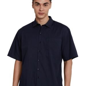 Amazon Brand – Symbol Men’s Solid Oversized Half Sleeve Casual Shirt | Plain | 100% Cotton (Available in Plus Sizes)