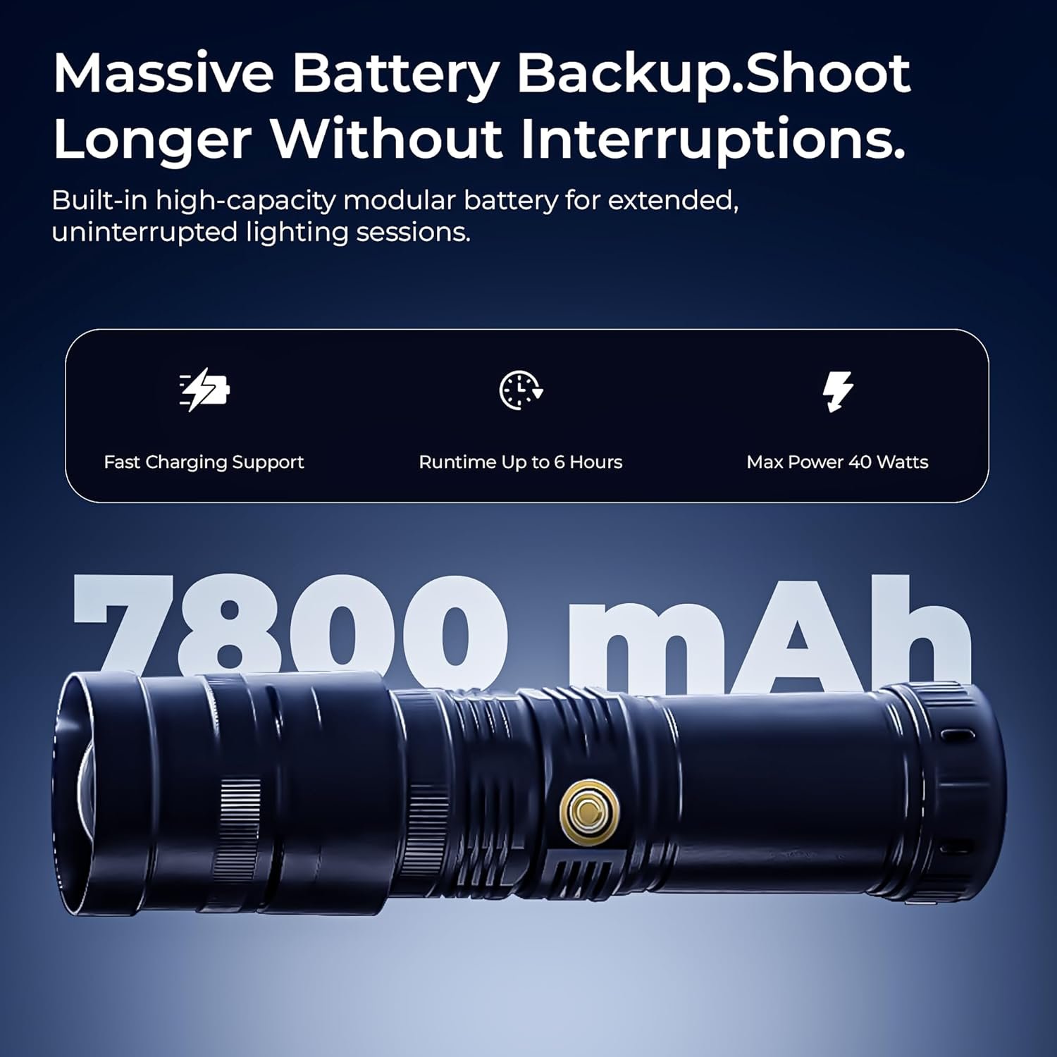 Digitek (DS 40 WTP PRO) Portable Torch Projector Snoot with Dedicated Professional Lens & Push Pull Adjustable Focused Beam, 20 Projection GOBOs - Image 3