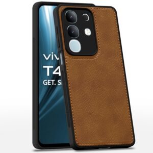 Pikkme Back Cover for Vivo T4x 5G / iQoo Z10x 5G / Vivo Y31 Pro 5G | Flexible Pu Leather | Full Camera Protection | Raised Edges | Super Soft-Touch | Bumper Case (Brown)