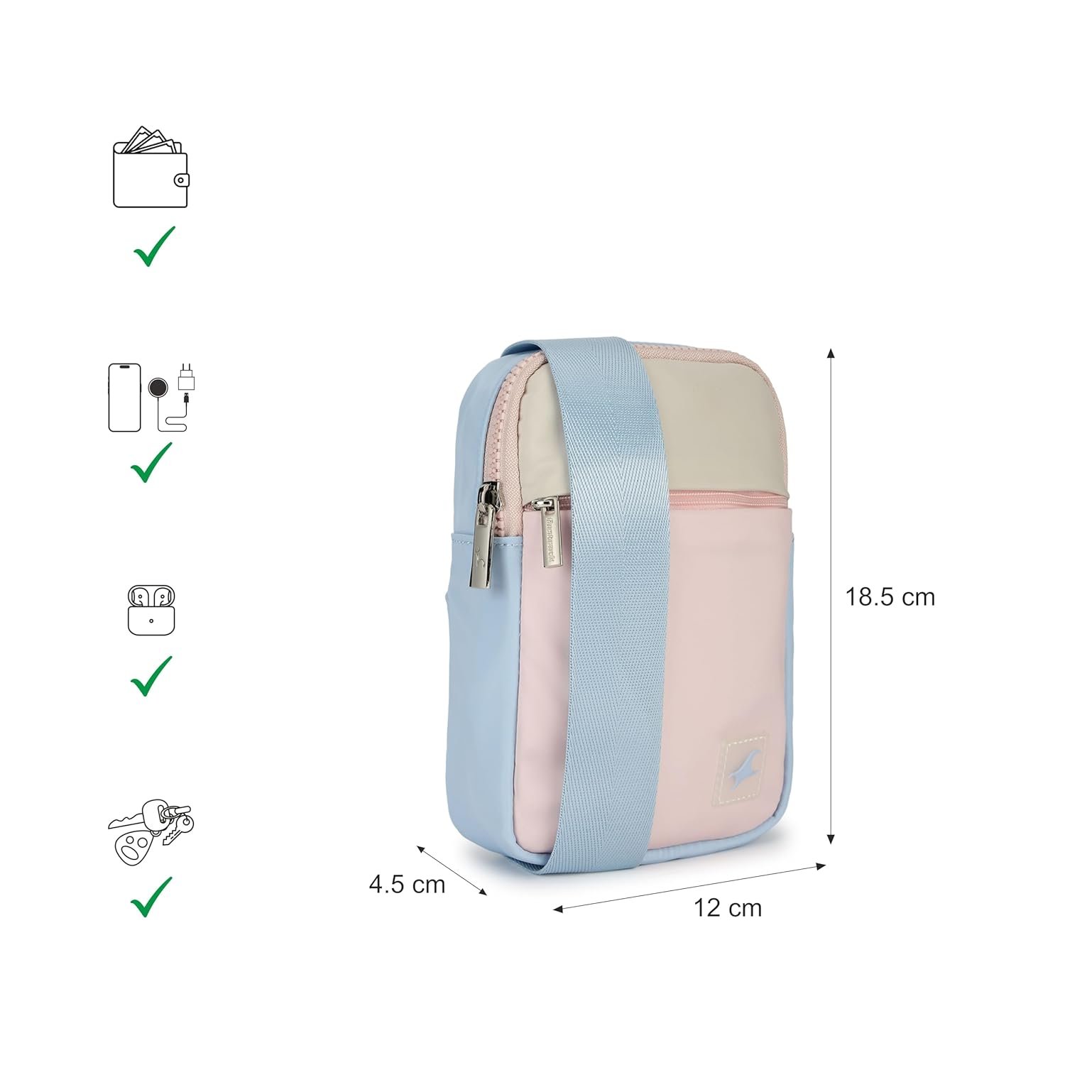 Fastrack Fanny Pack Bag for Men and Women | Lightweight Nylon Crossbody with Adjustable Strap, Zippered Main Compartment and Quick-Access Pocket | Versatile Everyday Bag for Travel, Campus and Errands - Image 4