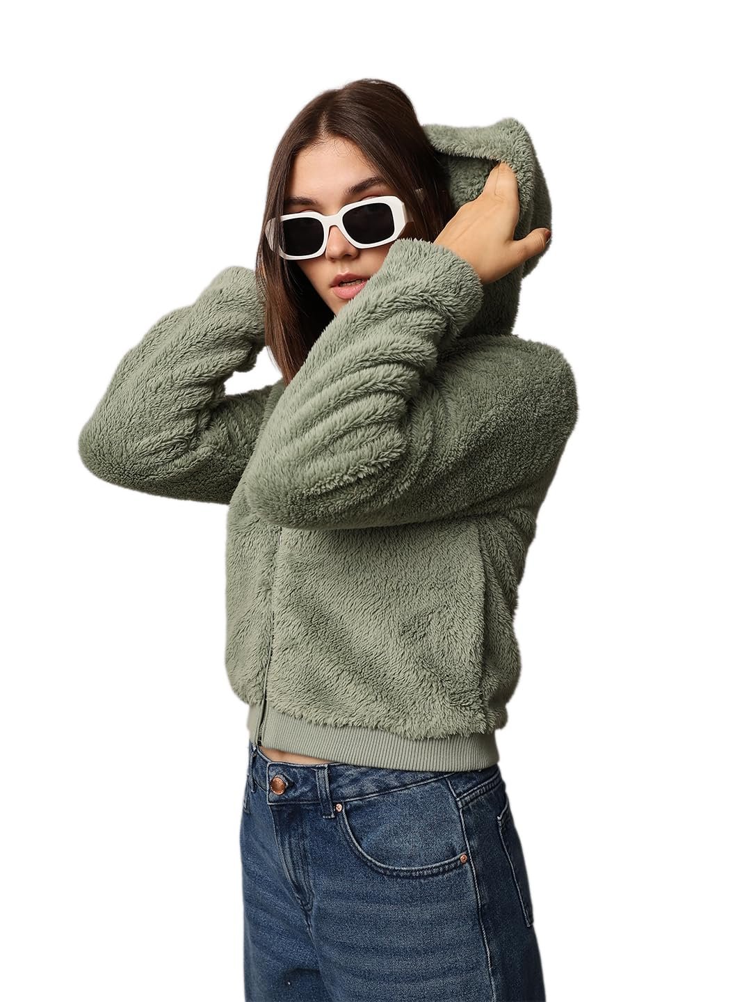 ONLY Hooded Neck Long Sleeve Front-Open Sweater - Image 2