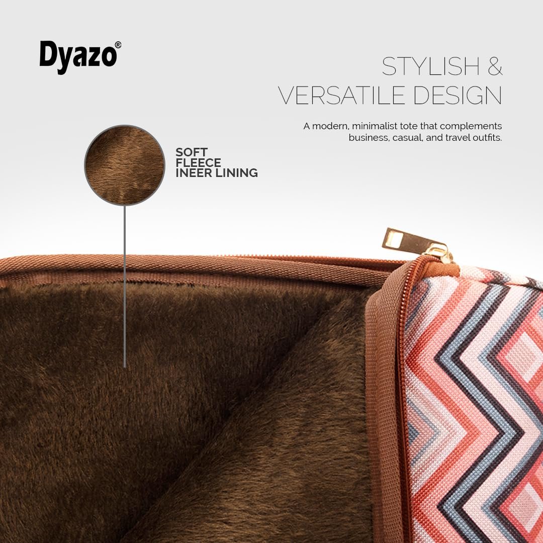 Dyazo Laptop Sleeve Bag | Jute & Vegan Leather Handcrafted | Office Handbag with Zipper | 15 inch to 15.6 inch for Woman | Compatible for Dell, HP, MacBook, Lenovo, Asus, Acer and Other Notebook - Image 3