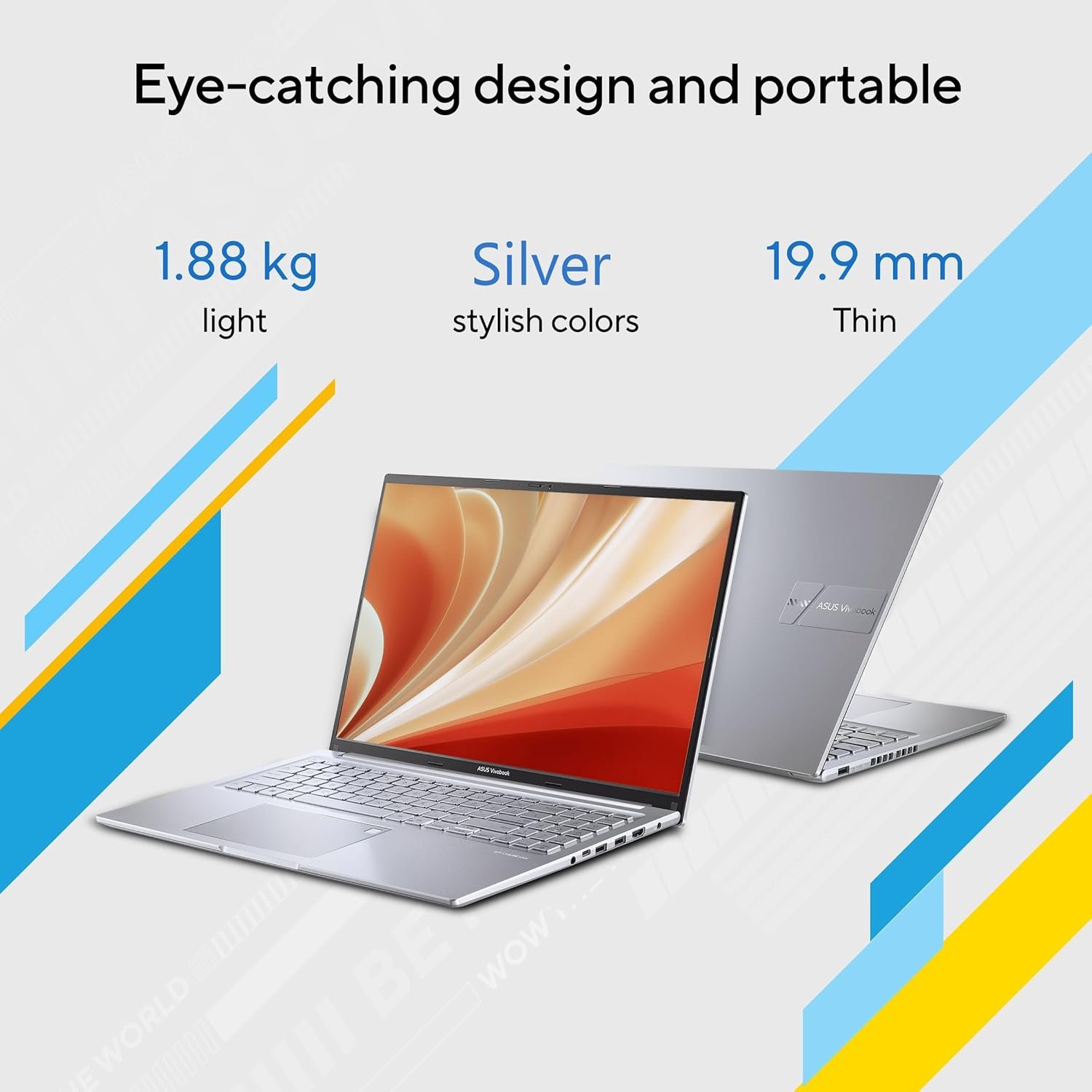 ASUS Vivobook 16, Intel Core i5-12500H, 12th Gen, 16GB RAM, 512GB SSD, FHD+, 16"/40.64cm, Windows 11, MS Office 2021, Silver, 1.8KG, X1605ZAC-MB540WS, Thin and Light Laptop - Image 4