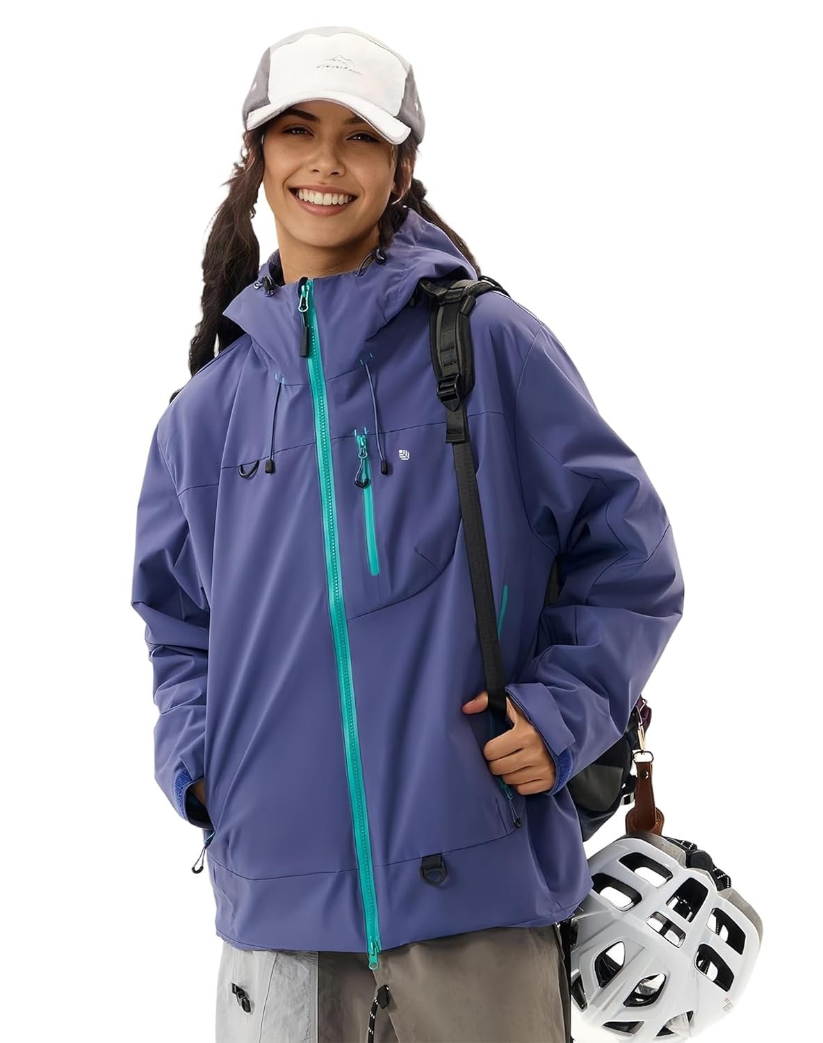 Women's Fashionable Fitted Waterproof Jacket, Stylish Color-Block Windbreaker, Versatile for Daily Commute, Travel, and Outdoor Activities I Unisex Couple Jacket