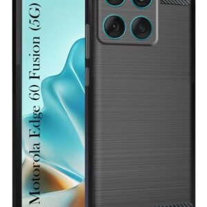 Jkobi Back Cover Case for Motorola Moto Edge 60 Fusion (Hybrid Armor Case | Carbon Fiber Shockproof | Soft and Flexible | Black)