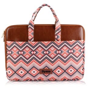 Dyazo Laptop Sleeve Bag | Jute & Vegan Leather Handcrafted | Office Handbag with Zipper | 15 inch to 15.6 inch for Woman | Compatible for Dell, HP, MacBook, Lenovo, Asus, Acer and Other Notebook