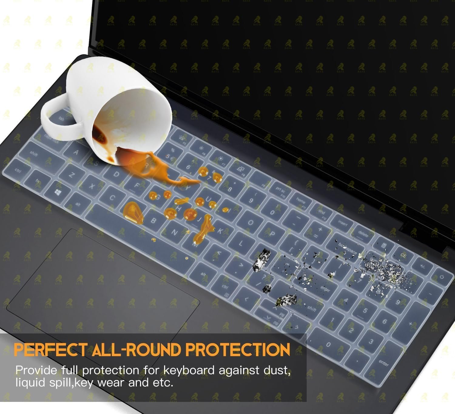 RAYA Silicone Keyboard Skin Cover for Dell Inspiron 15 ( 3520 3530 3535 ) Dell Vostro 15 ( 3510 3520 3525 3530 3535 ) & Dell Vostro 16 ( 5620 5630 5635 ) Laptops (Transparent) - Image 4