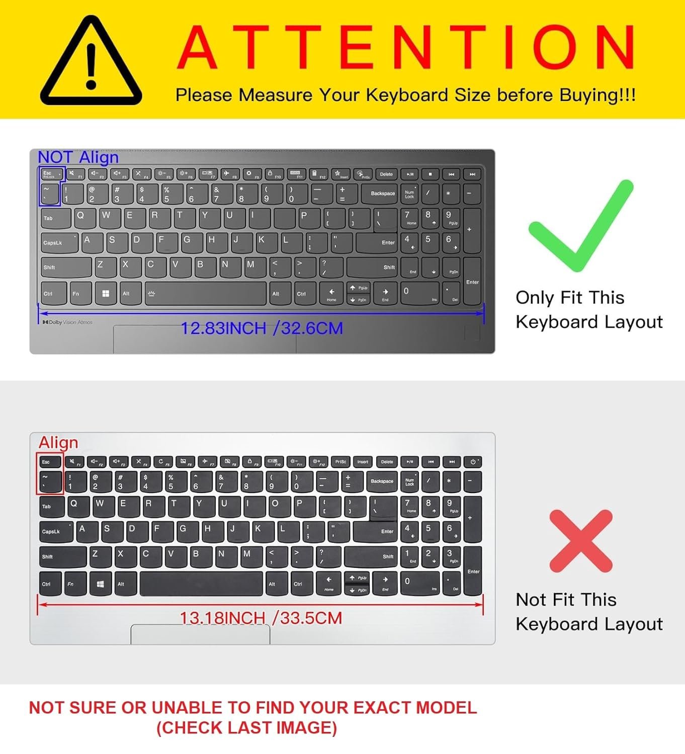 Saco Laptop Keyboard Protector Cover Compatible for Lenovo Ideapad Slim 3i 15.6 Inch Laptop 82RK0062IN 82RK00VWIN 82H803HLIN - Transparent - Image 2