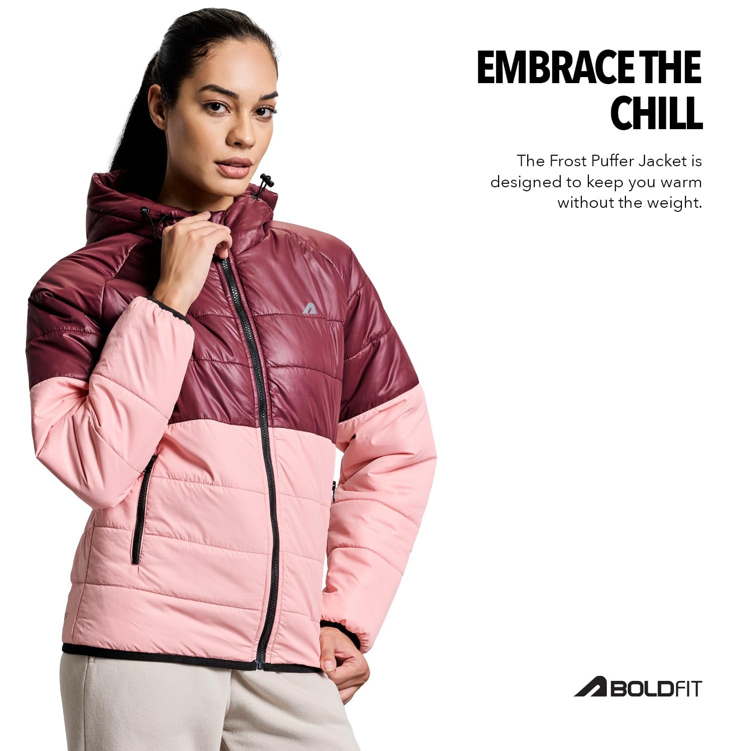 Boldfit jacket for woman puffer winter jacket for woman standard length jackets for women stylish latest hooded winter wear jackets for women cozy jerkins for ladies - Image 3