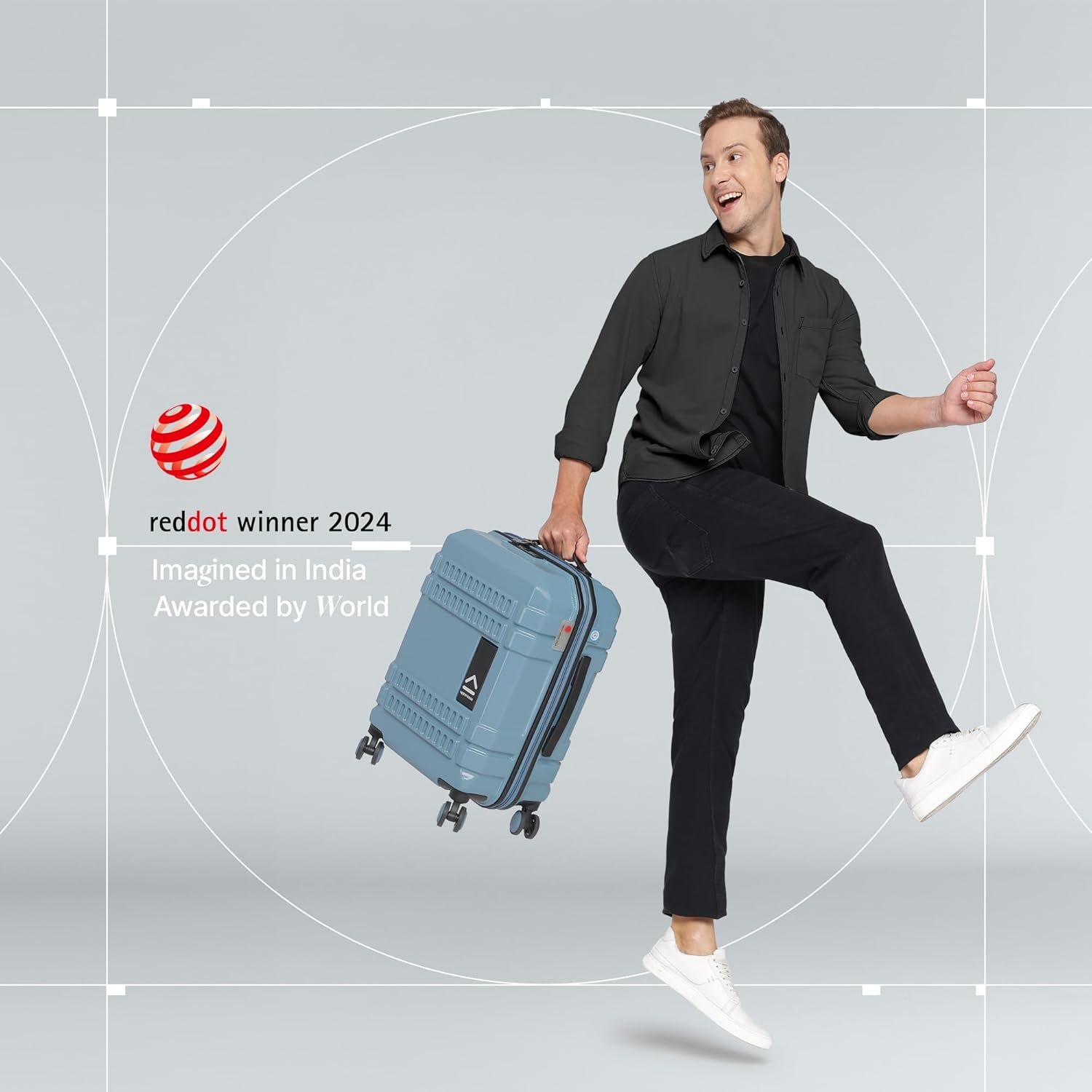 uppercase Bullet (Small) 56Cm, Spinner, Cabin Trolley Bag, Hardsided Anti-Scratch 8 Wheel Luggage, TSA Lock & Anti-Theft Zippers, Suitcase for Unisex, 2000 Days Warranty (Blue) - Image 7