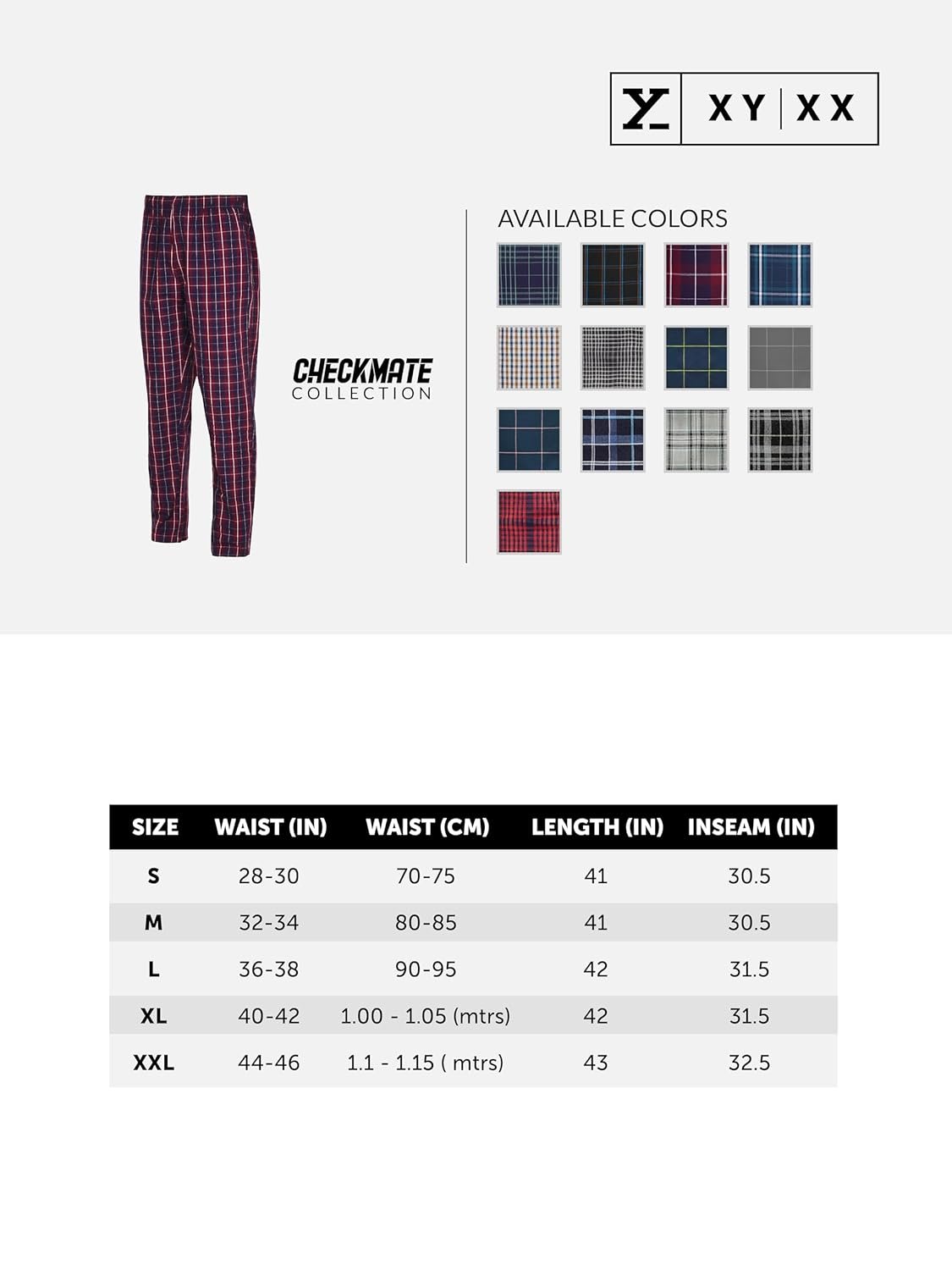XYXX Men's Checkmate Combed Cotton Regular Fit Pyjama - Image 4