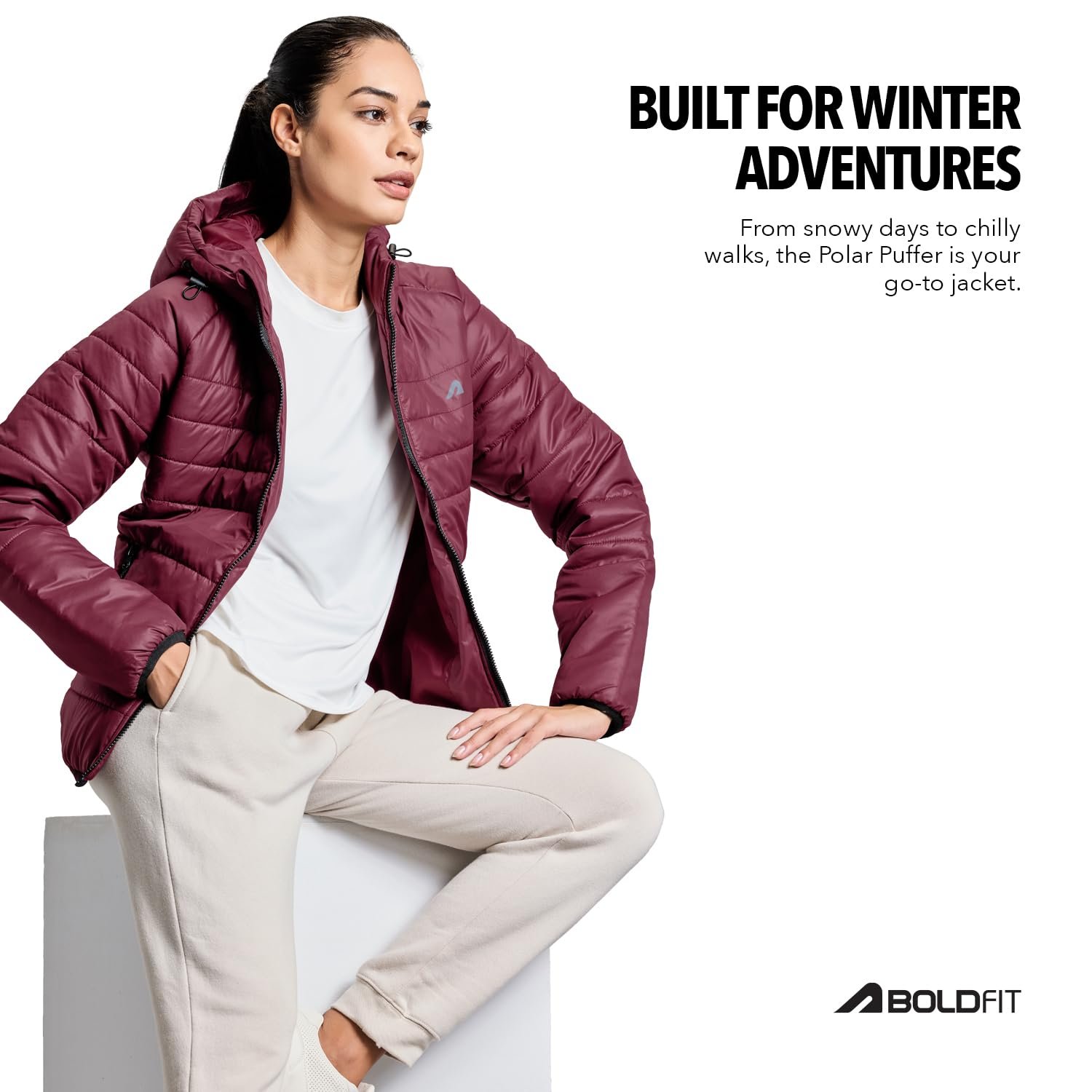 Boldfit jacket for woman puffer winter jacket for woman standard length jackets for women stylish latest hooded winter wear jackets for women cozy jerkins for ladies - Image 5