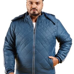 Hardsoda by The Indian Garage Co Men Plus Size Regular Fit Solid Detachable Hood Puffer Jacket