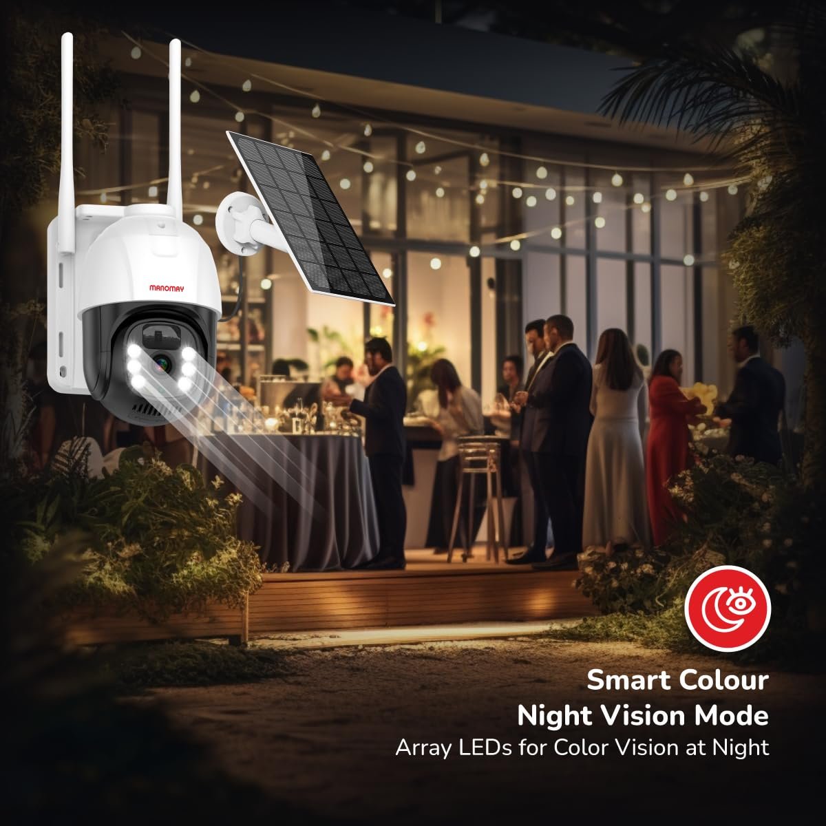 MANOMAY 4G Sim 4Mp Solar Powered CCTV Outdoor Security Camera with Solar Panel Built-in Battery | Surveillance for Agriculture | Remote Area | Construction Site | Garden (4MP 4G Solar Pan Tilt) - Image 6