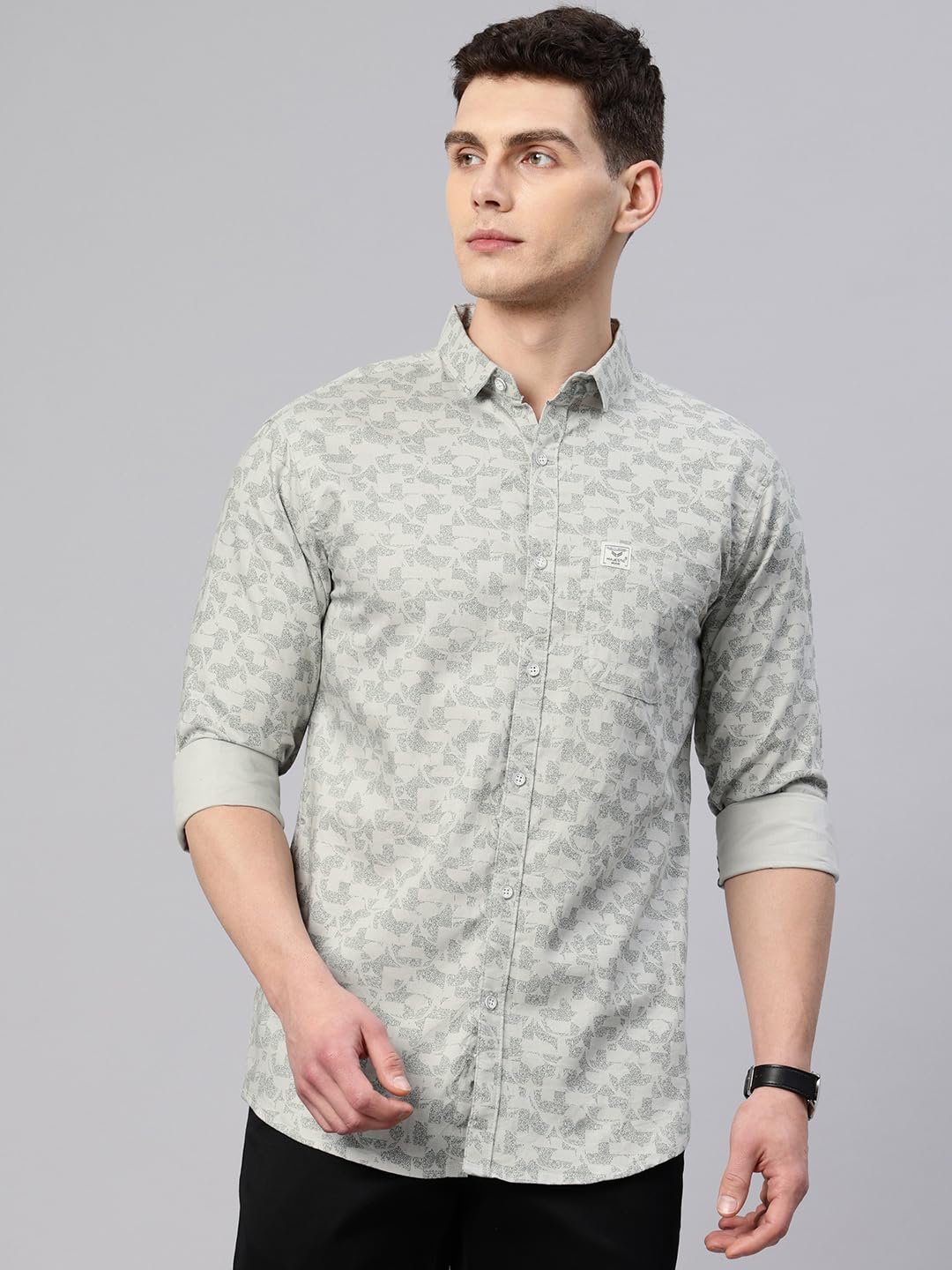 Majestic Man Custom Abstract Printed Pure Cotton Slim Fit Casual Shirt - Image 2