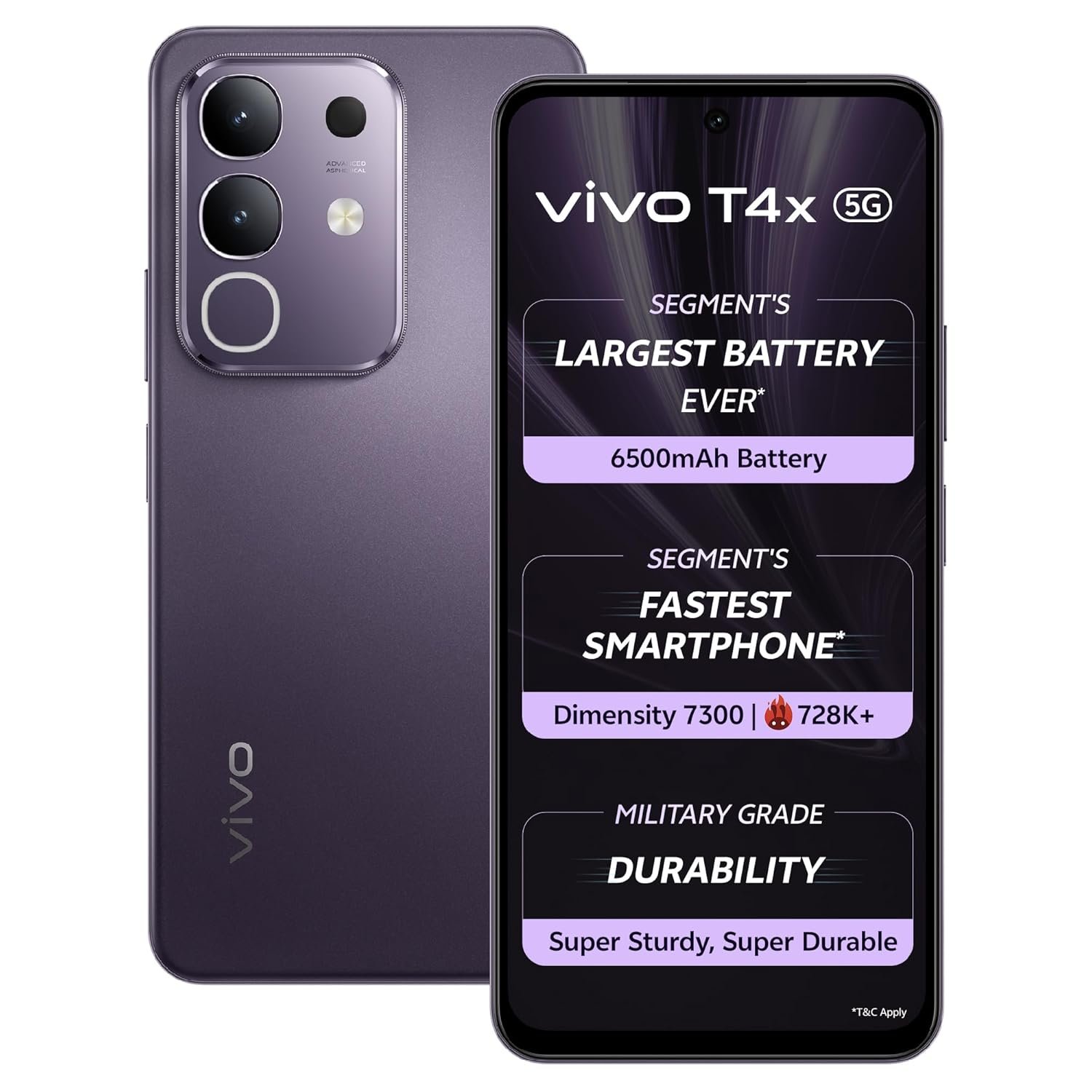 VIVO T4x (Pronto Purple, 6GB + 128GB)