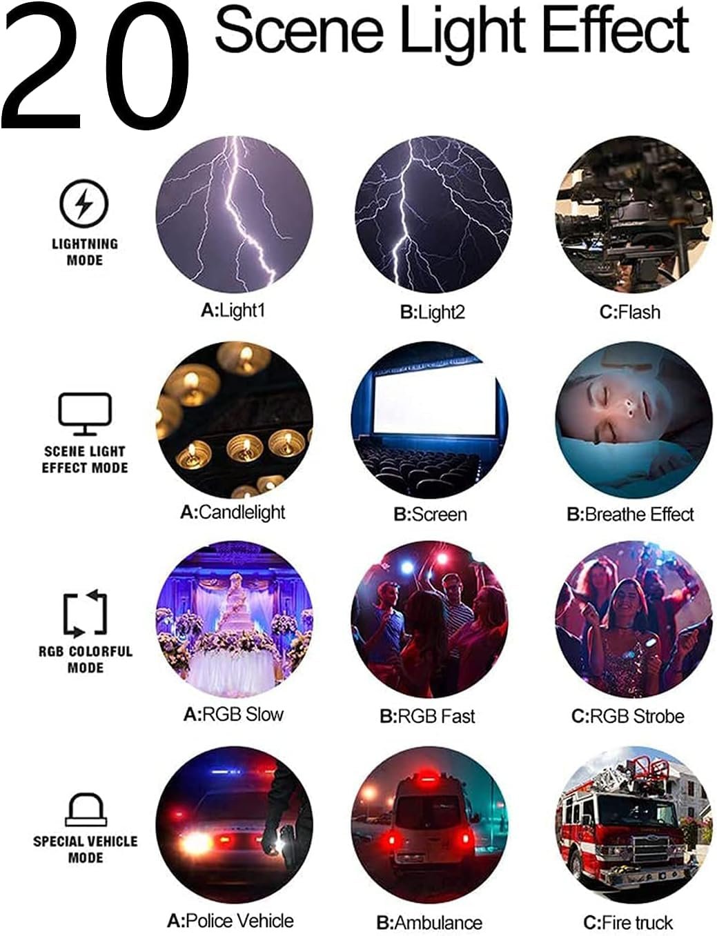 ULANZI VL120 RGB Video Light, Pocket LED On-Camera Light, Built-in 3100mAh Rechargeable Battery, 360 Full Color 20 Light Effects, CRI?95 2500-9000K, Black, (2495) - Image 5