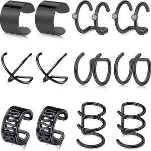 YouBella Fashion Jewellery Gifts Latest Stylish Combo Clip On Ear Cuff Earrings set for Women Girls Men Boys Punk Non-Piercing Earings Ear rings