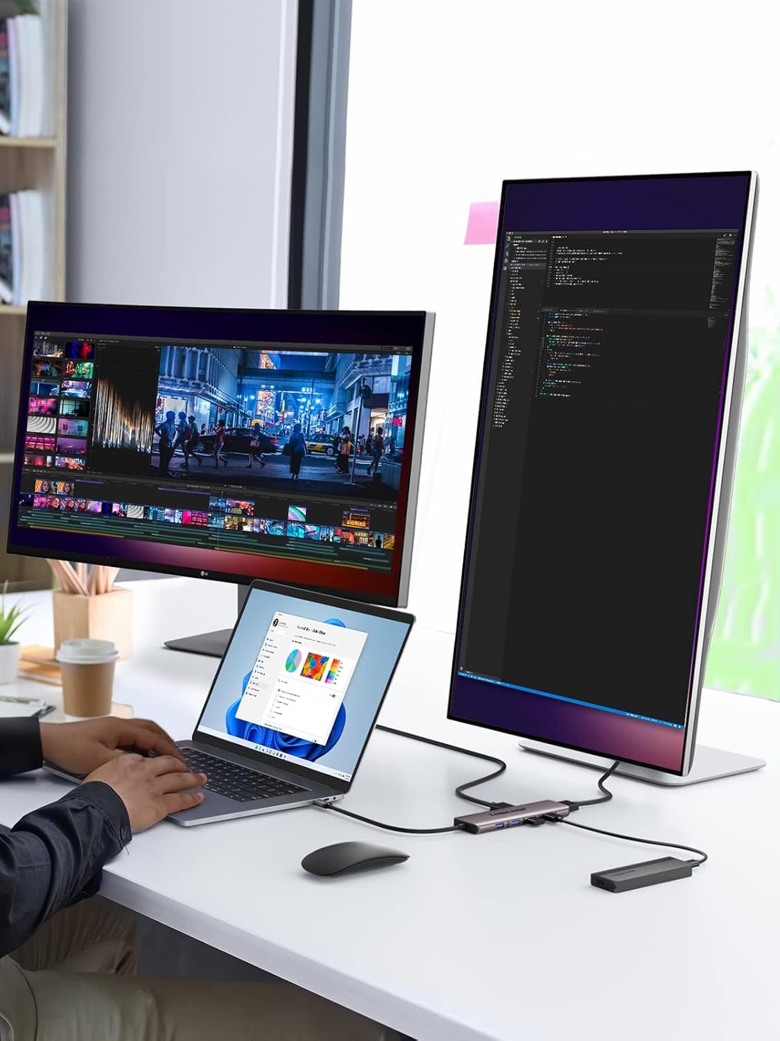 Lemorele 7-in-1 USB-C Hub Docking Station for Laptops | 4K Dual HDMI | USB 3.0 | 3 x USB 2.0 | 100W PD | Compatible with MacBook Pro, Dell, HP, Surface, and Lenovo Yoga - Image 5