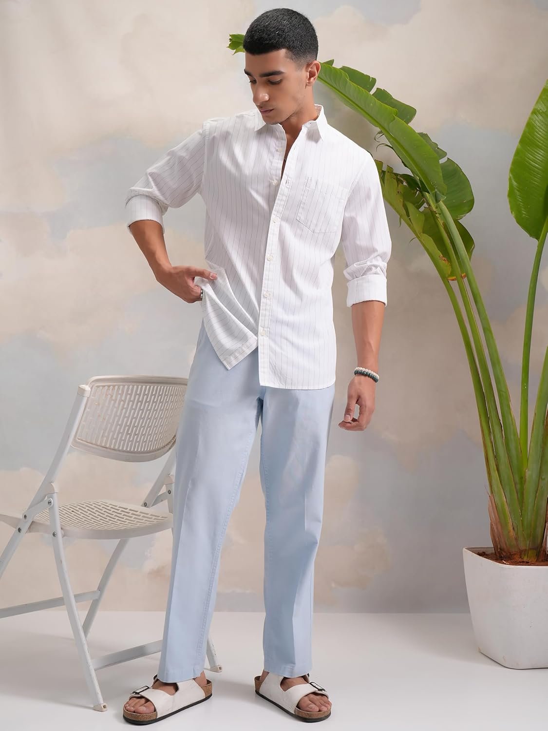 Highlander Men's Striped Slim Fit Shirt - Image 2