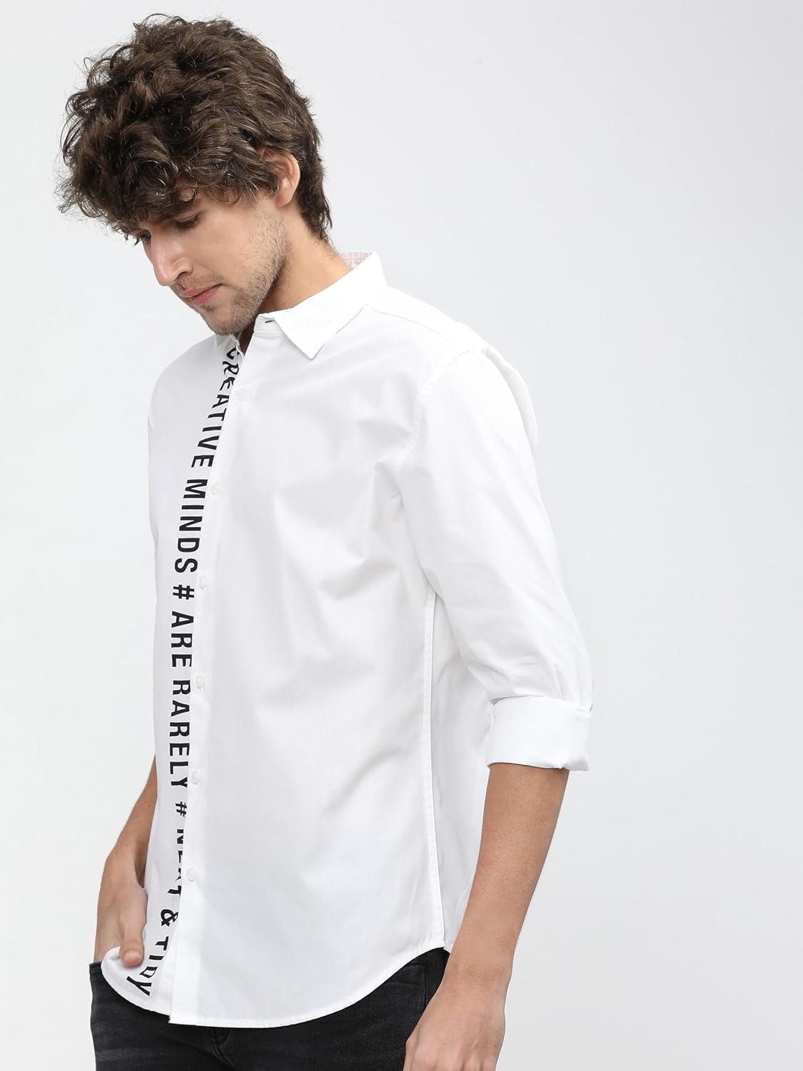 Highlander Men's Slim Fit Casual Shirt | Typography Print | Button Closure | Trendy, Breathable & Comtable All-Day Wear - Image 2