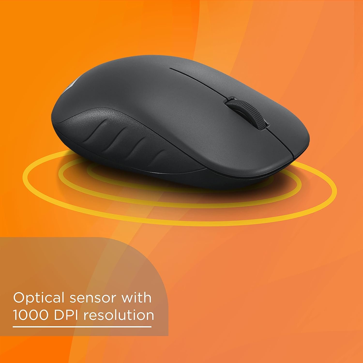 Lenovo 130 Wireless Compact Mouse, 1K DPI Optical sensor, 2.4GHz Wireless NanoUSB, 10m range, 3button(left,right,scroll) upto 3M left/right clicks, 10 month battery, Ambidextrous, Ergonomic GY51C12380 - Image 3