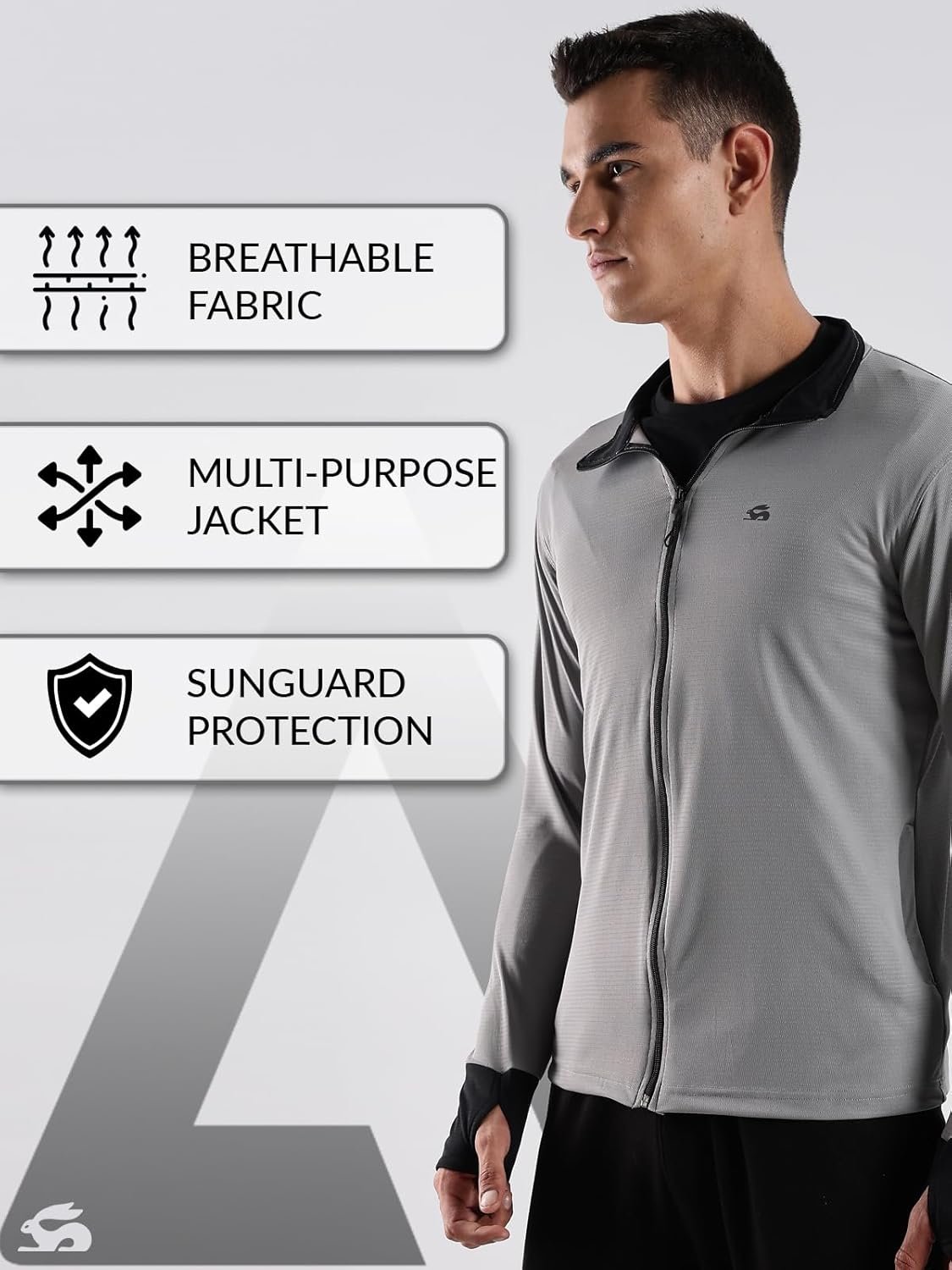 ADRO Sunscreen Jacket for Men UV Sun Advanced Protection Running Jackets For Men Biker Jackets with Zipper Sports jacket for men - Image 2