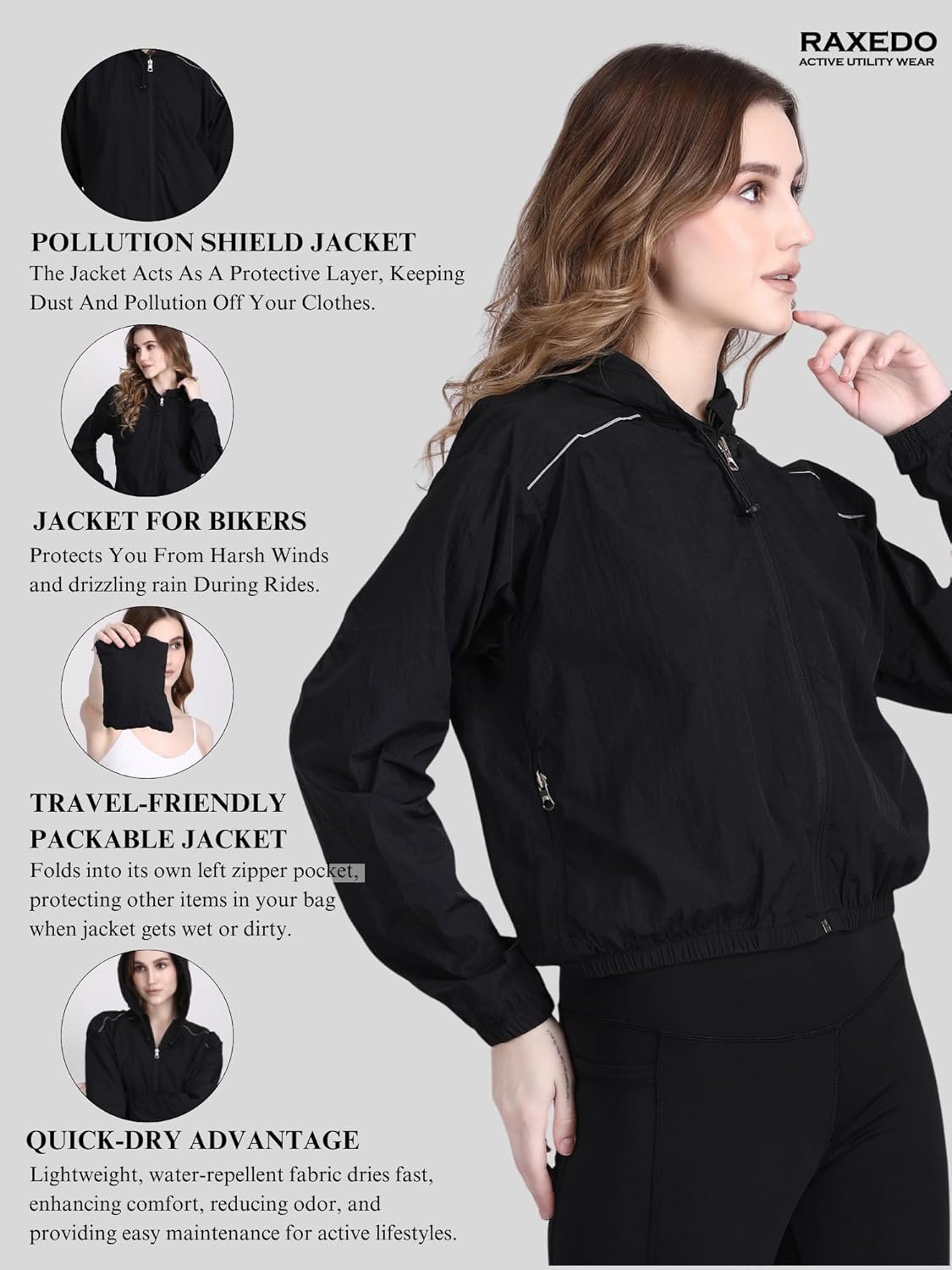 Jacket for Woman | Windcheater for Women | Winter Jacket for Woman | Crop Jackets for Women Stylish Latest | Warm, Water-Resistant Travel & Sports – Light & UV Protected - Image 5