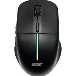 Acer Prism Wireless Mouse | Dual Mode 2.4GHz & BT 5.1 | 6 Buttons with Scroll Wheel | 800/1200/1600 DPI | Rechargeable 500mAh Battery | Running RGB | Lightweight 73g I Windows & Mac Compatible – Black